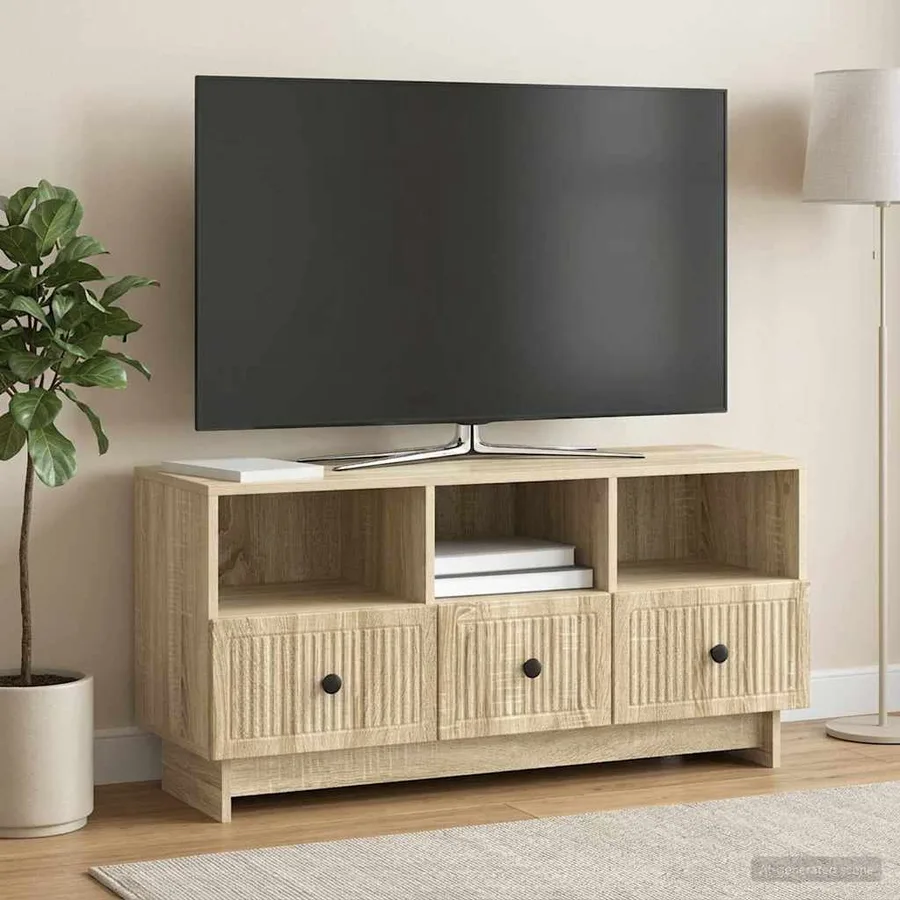 Meuble TV Chêne Sonoma 102 x 34,5 x 50 cm Bois d'ingénierie - 4