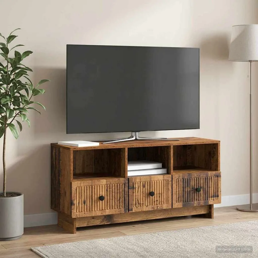 Meuble TV Bois ancien 102 x 34,5 x 50 cm Bois d'ingénierie