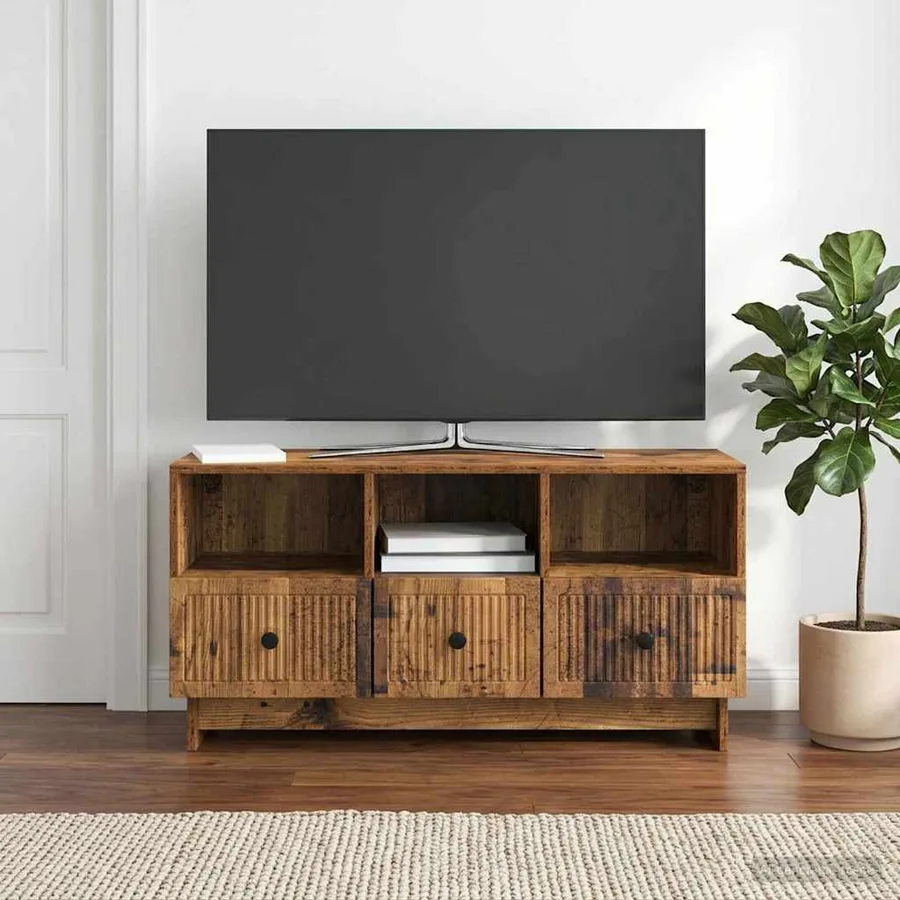 Meuble TV Bois ancien 102 x 34,5 x 50 cm Bois d'ingénierie - 4