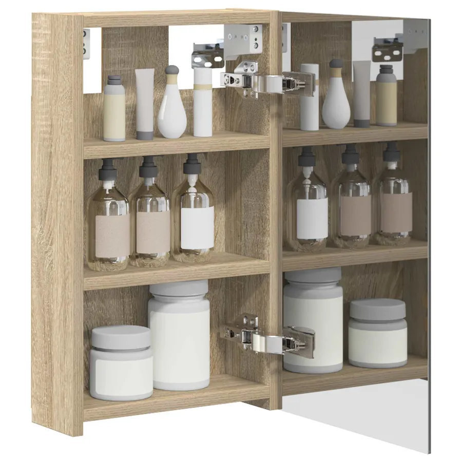 Armoire Miroir de Salle de Bain Chêne Sonoma 30 x 10,5 x 50 cm - 3