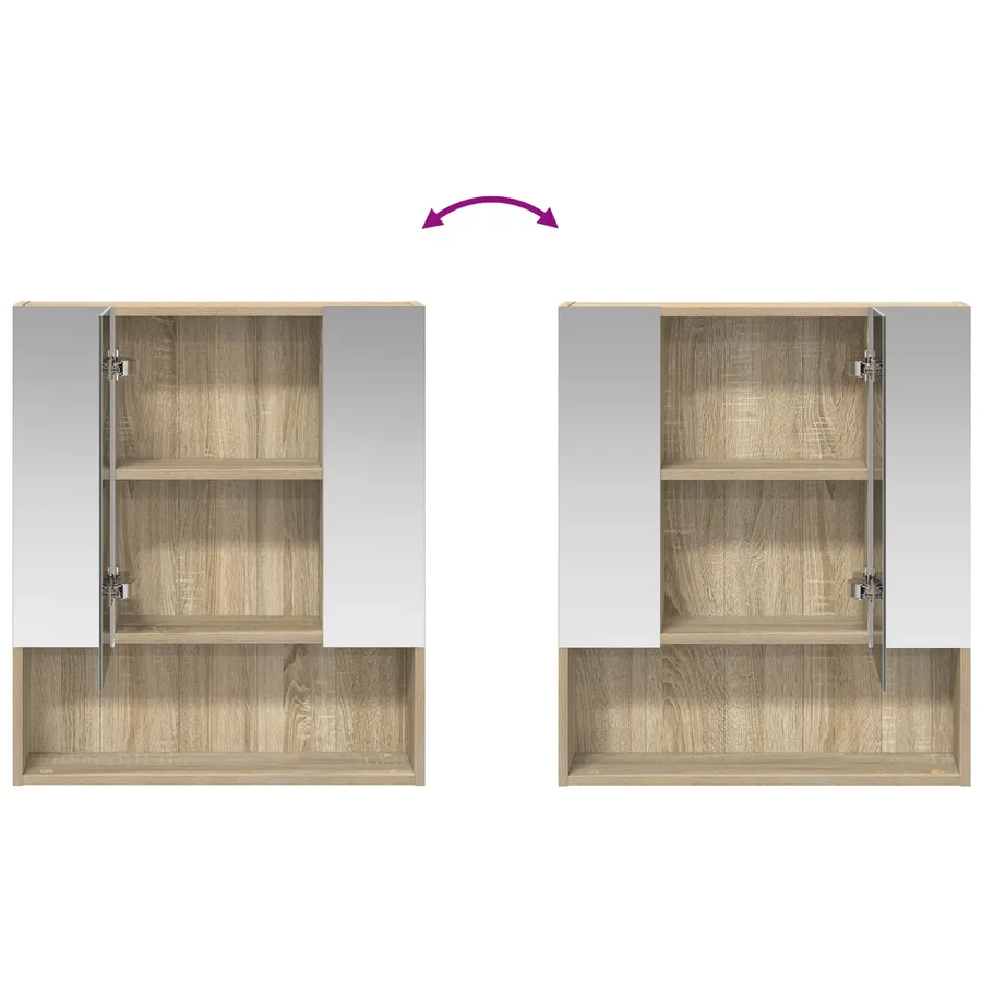 Armoire Miroir de Salle de Bain Chêne Sonoma 60 x 14.5 x 70 cm - 10