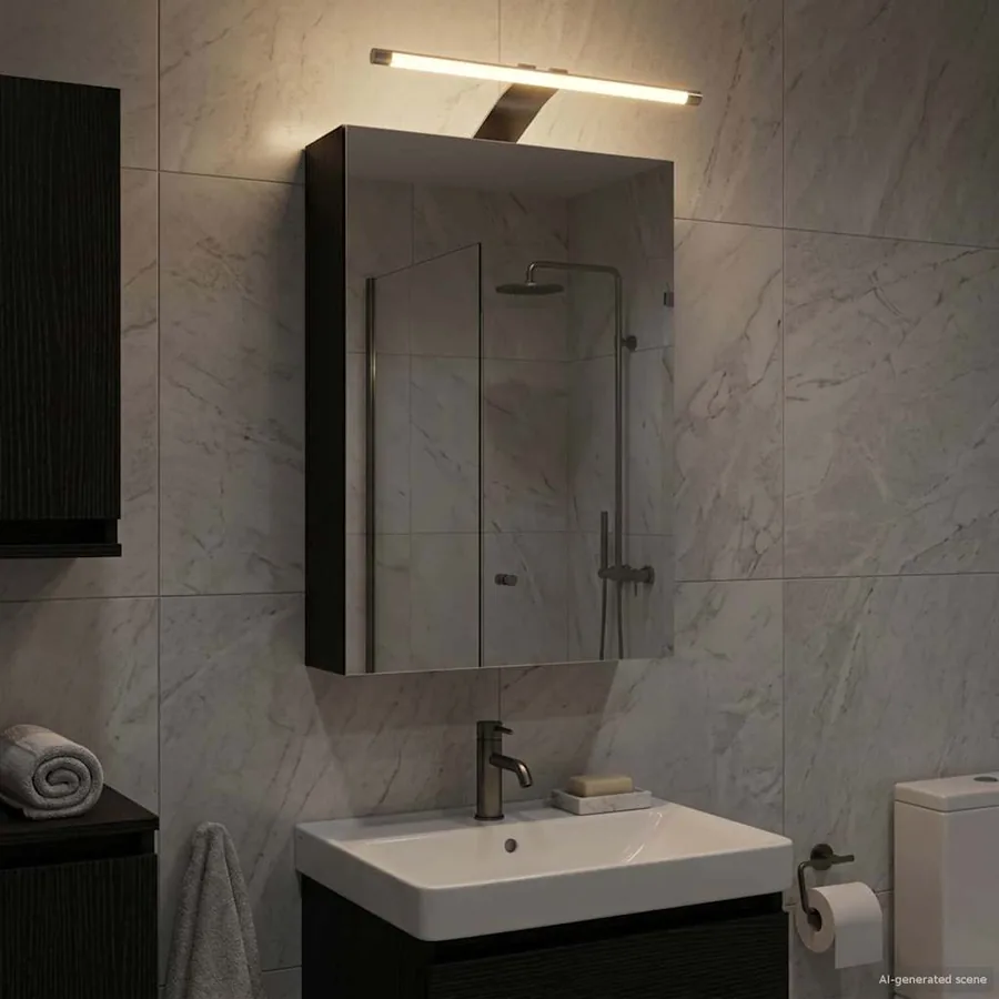 Armoire Miroir de Salle de Bain Chêne noir 30 x 10,5 x 50 cm