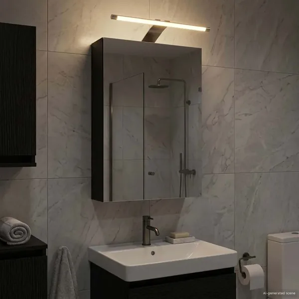 Armoire Miroir de Salle de Bain Chêne noir 30 x 10,5 x 50 cm