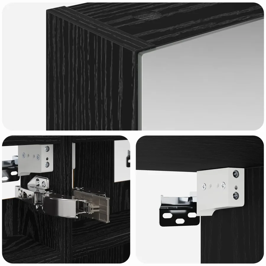 Armoire Miroir de Salle de Bain Chêne noir 30 x 10,5 x 50 cm - 10