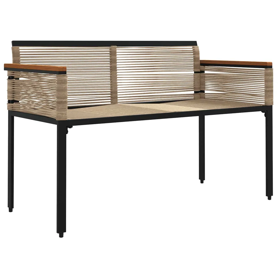 Banc extérieur Beige et blanc crème 117 x 54 x 74.5 cm - 4
