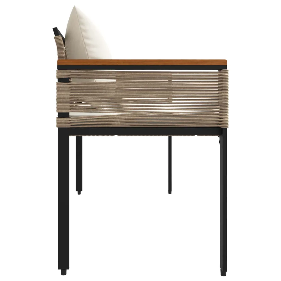 Banc extérieur Beige et blanc crème 117 x 54 x 74.5 cm - 6
