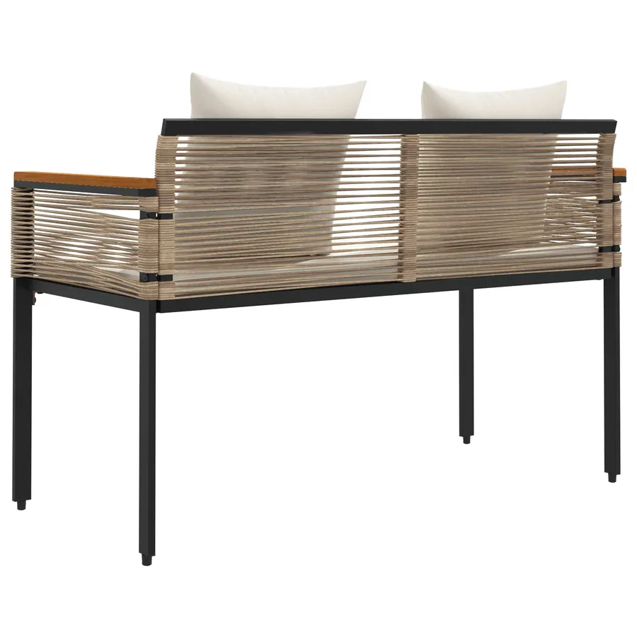 Banc extérieur Beige et blanc crème 117 x 54 x 74.5 cm - 7