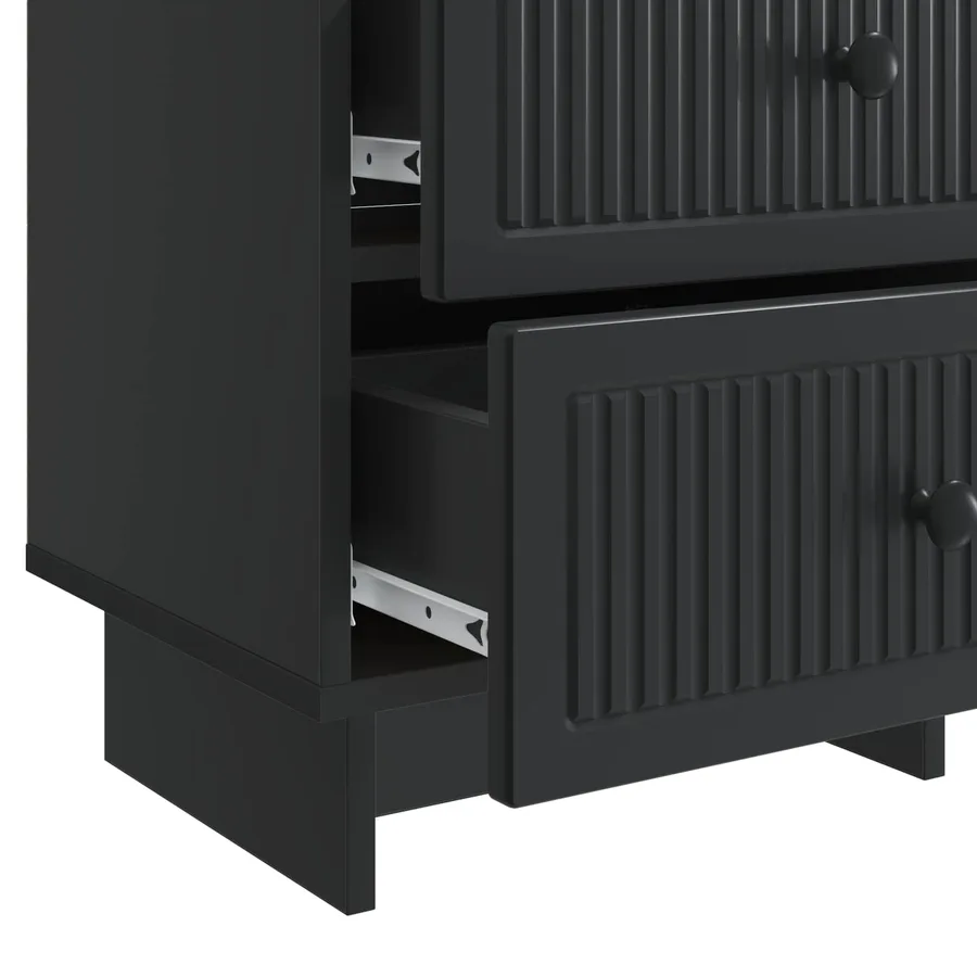 Cabinet de chevet Noir 43 x 34,5 x 47,5 cm Bois d'ingénierie - 9