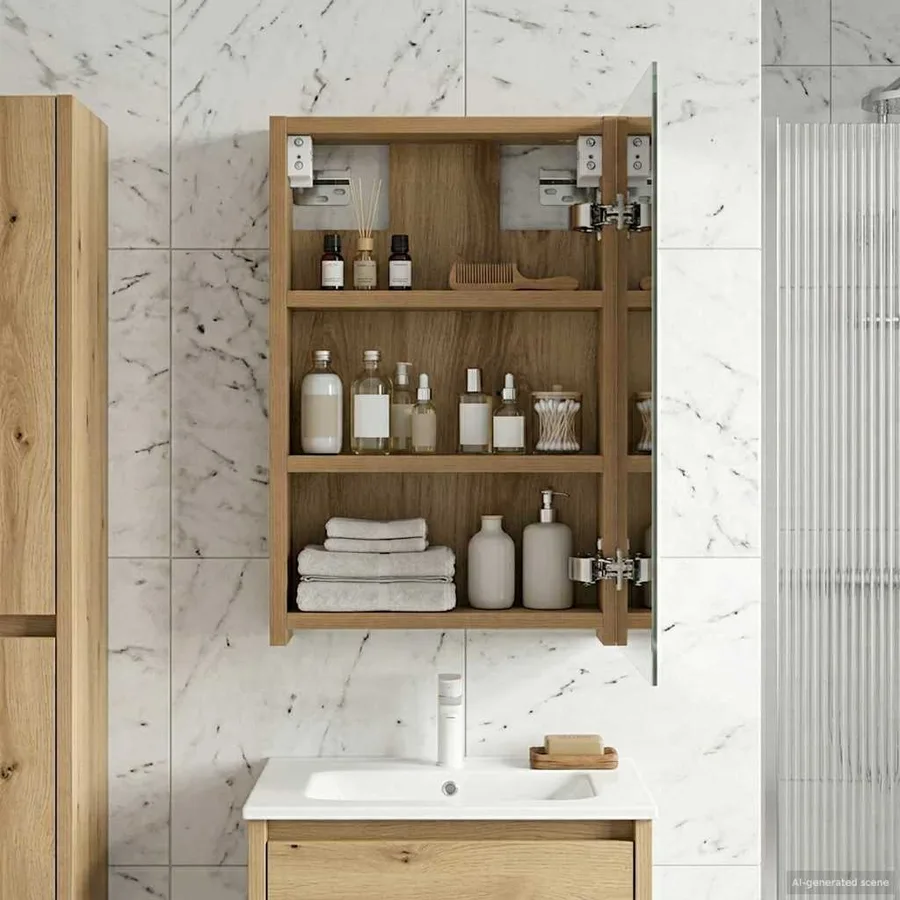 Armoire Miroir de Salle de Bain Chêne artisan 30 x 10,5 x 50 cm - 4