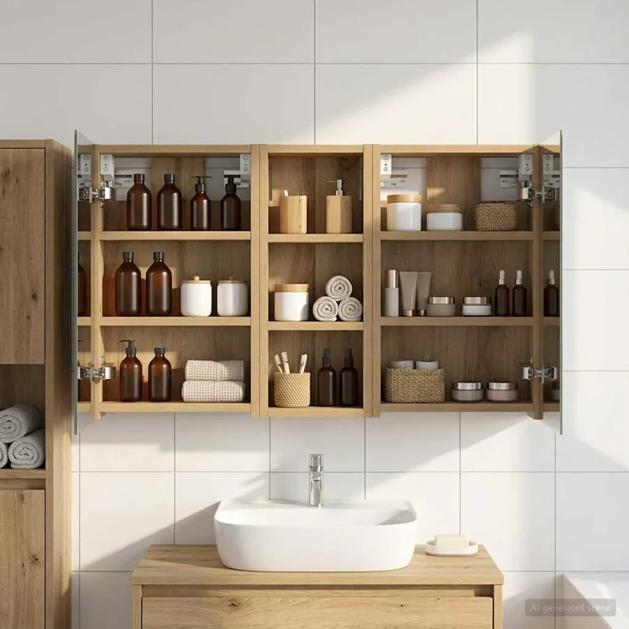 Ensemble de Meubles de Salle de Bain 3 pc 80 x 10,5 x 50 cm - 4