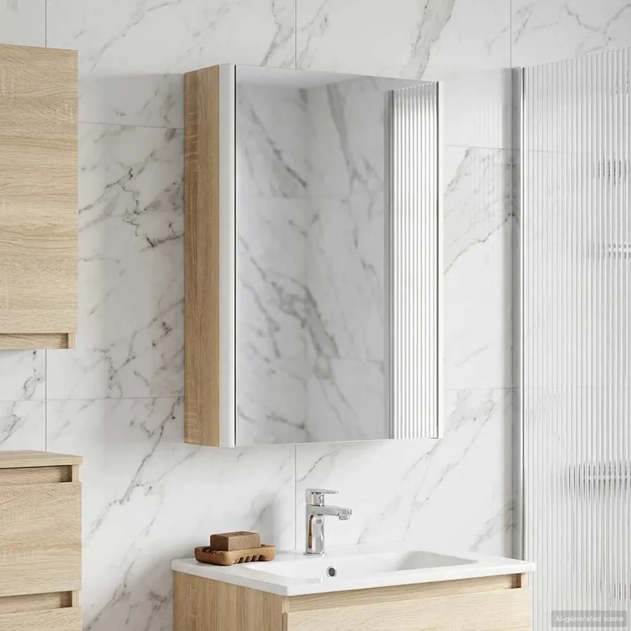 Armoire Miroir de Salle de Bain Chêne Sonoma 33 x 11,5 x 50 cm - 4
