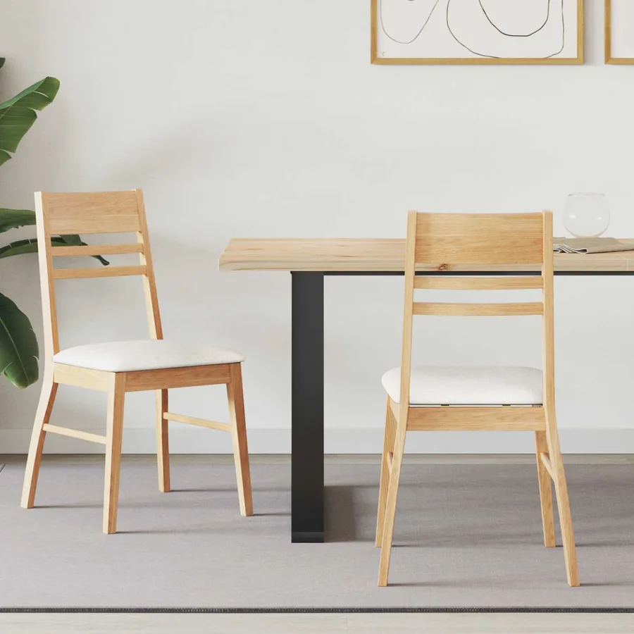 Chaises de salle à manger 2 pcs Naturel 43 x 54 x 89 cm