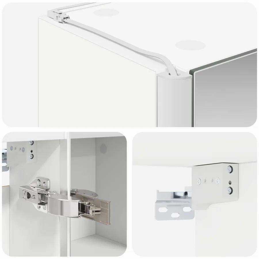 Armoire Miroir de Salle de Bain Blanc 33 x 11,5 x 50 cm - 8