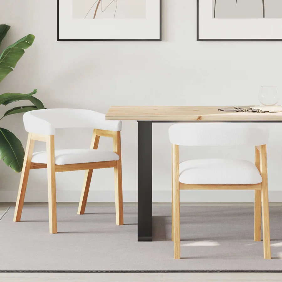 Chaises de salle à manger 2 pcs Naturel 54 x 57 x 73 cm