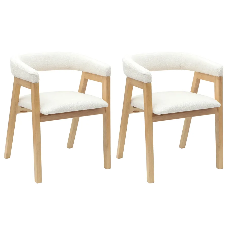Chaises de salle à manger 2 pcs Naturel 54 x 57 x 73 cm - 2