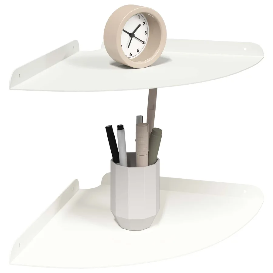 Étagère flottante avec étagère 2 pcs Blanc 30 x 30 x 2 cm - 3