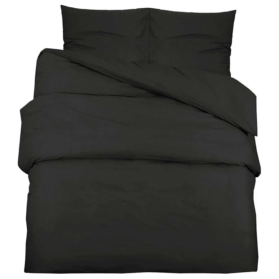 Ensemble de housse de couette Noir 155x220 cm Coton - 2
