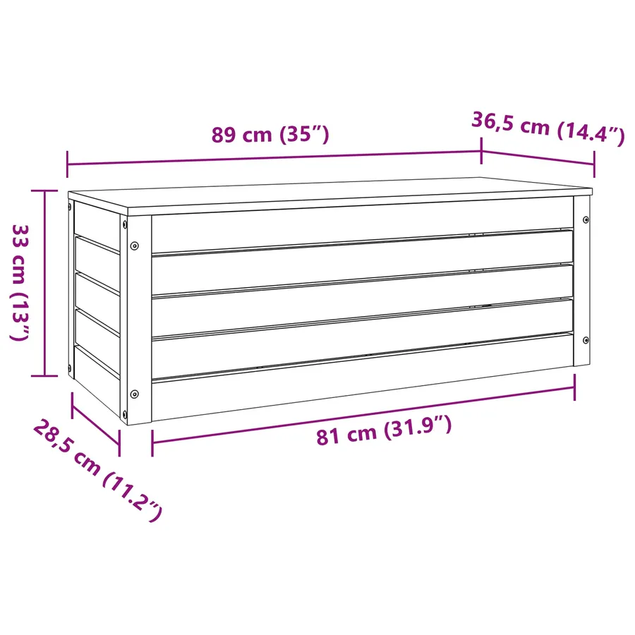Boîte de rangement avec stockage Cire marron 89 x 36,5 x 33 cm - 8