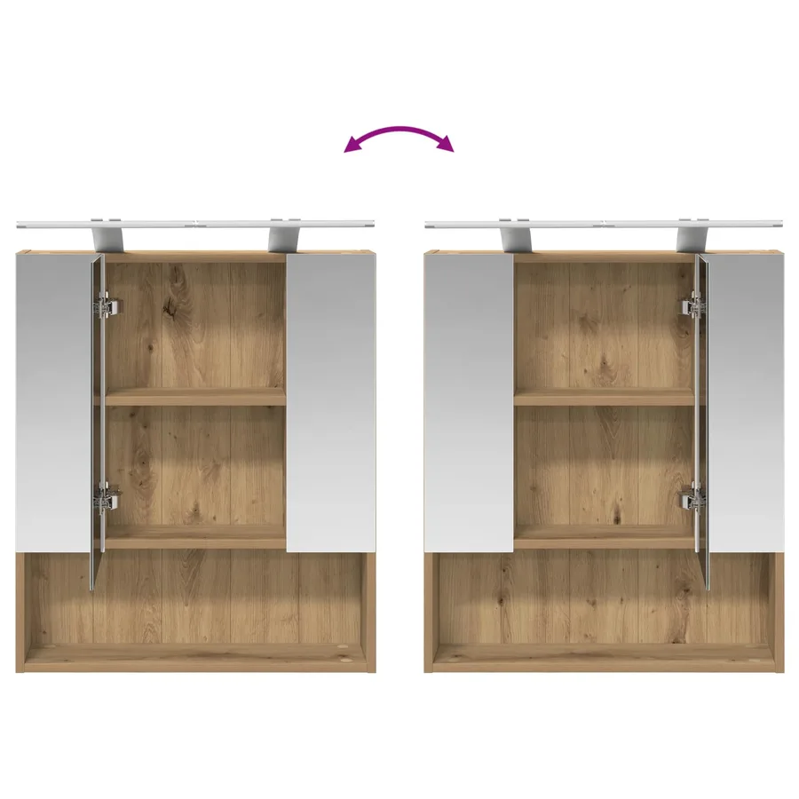 Armoire Miroir de Salle de Bain Chêne artisan 60 x 14.5 x 70 cm - 12