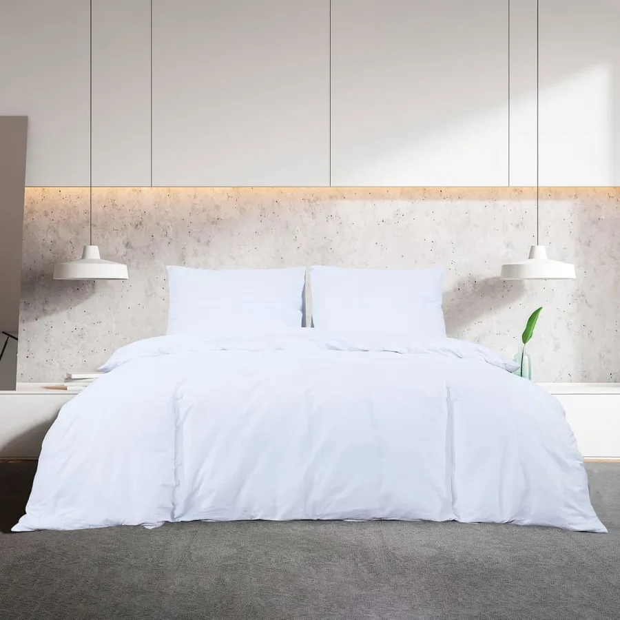Ensemble de housse de couette Blanc 200x200 cm Microfibre - 3