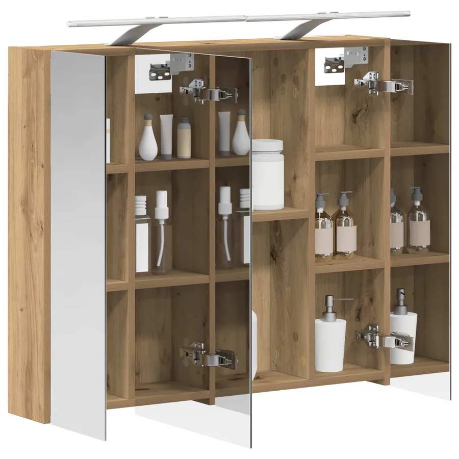 Armoire Miroir de Salle de Bain Chêne artisan 80 x 14.5 x 70 cm - 3