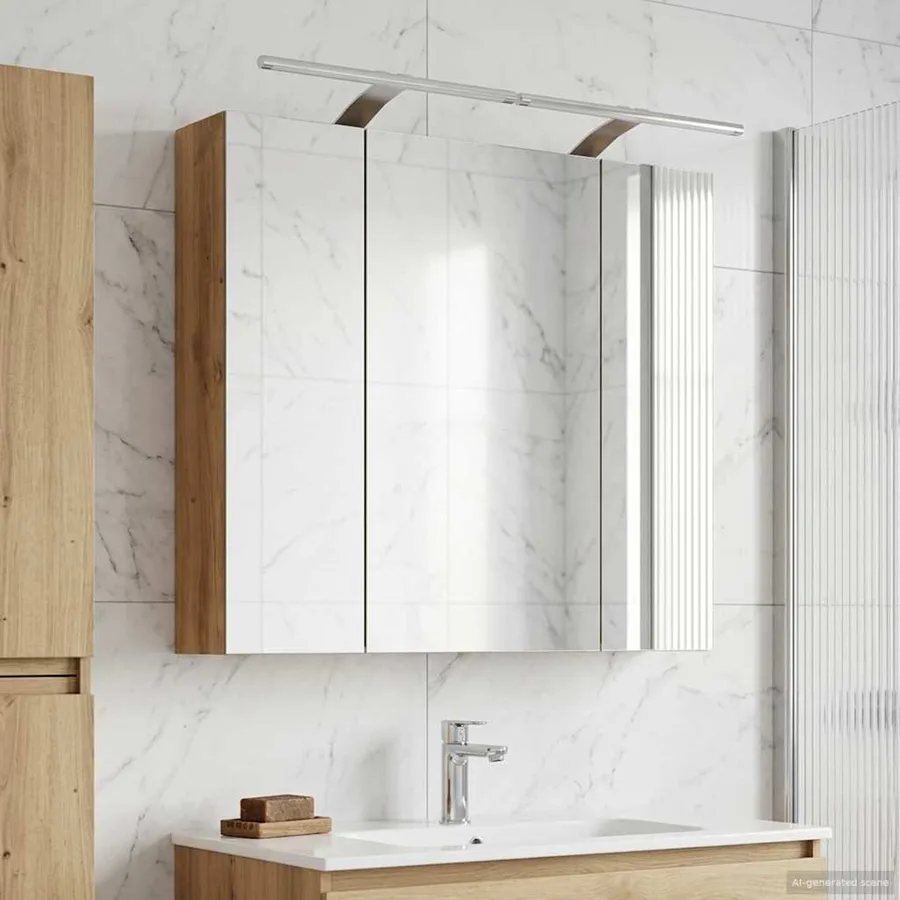 Armoire Miroir de Salle de Bain Chêne artisan 80 x 14.5 x 70 cm - 4