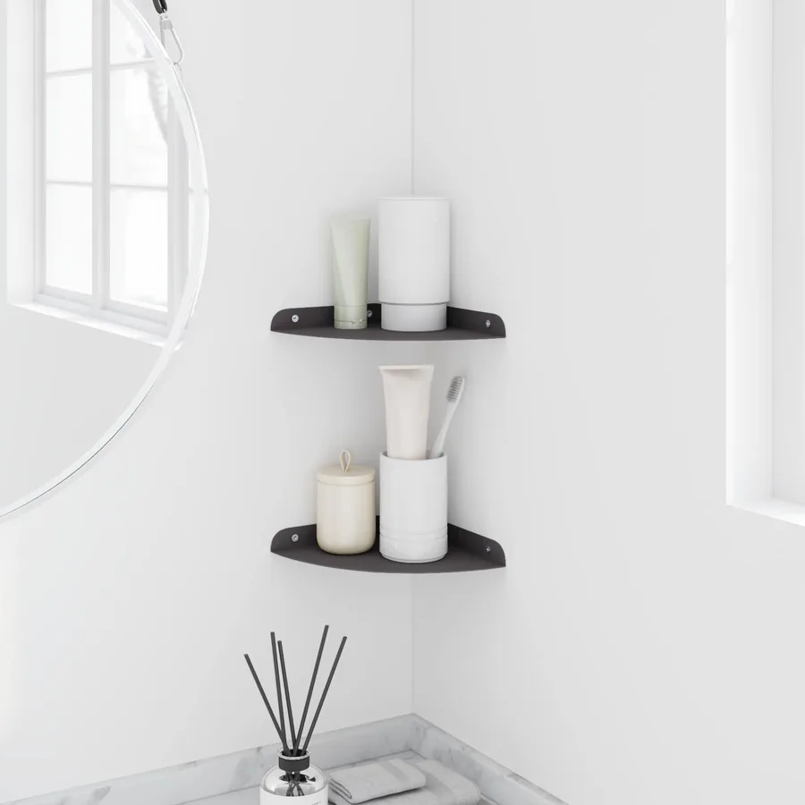 Étagère flottante avec étagère 2 pcs Noir 18 x 18 x 2 cm - 4