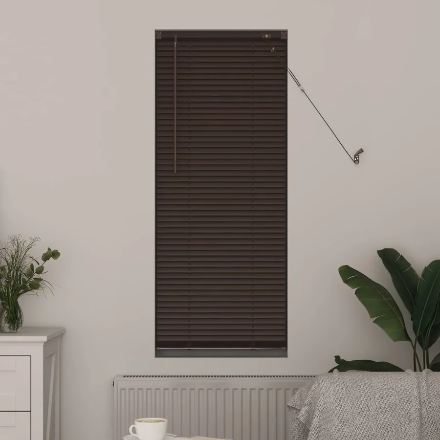 Store Vénitien Marron foncé avec motif 150 x 50 cm 25 mm PVC - 3