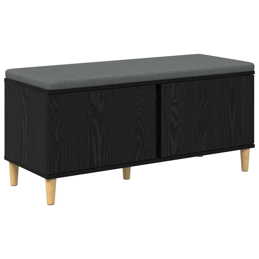 Banc d'entrée avec coussin Chêne Noir 100 x 38 x 46 cm - 2