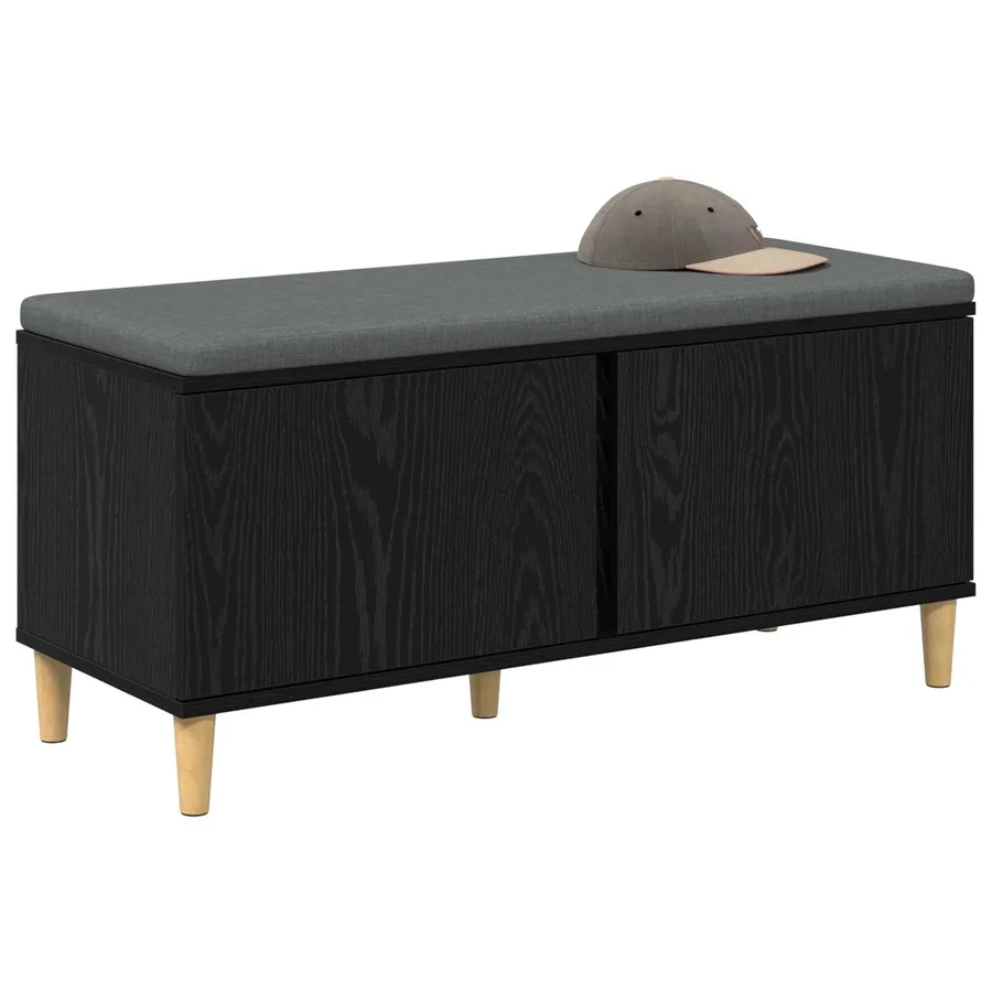 Banc d'entrée avec coussin Chêne Noir 100 x 38 x 46 cm - 3