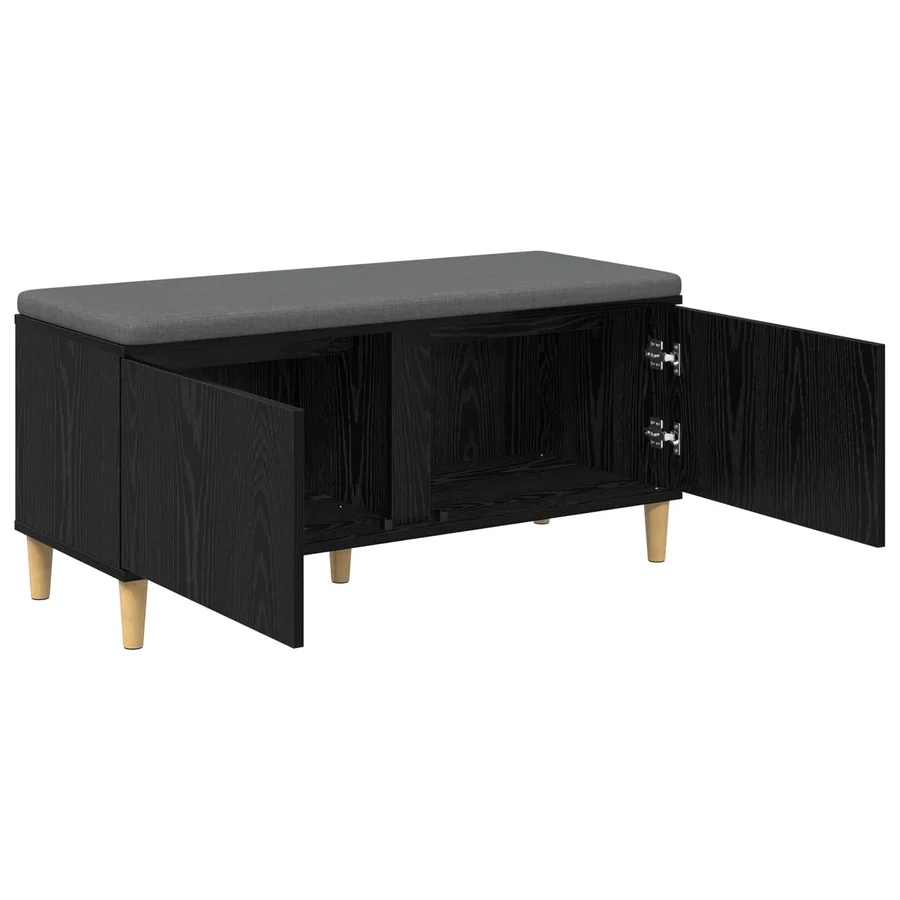 Banc d'entrée avec coussin Chêne Noir 100 x 38 x 46 cm - 5