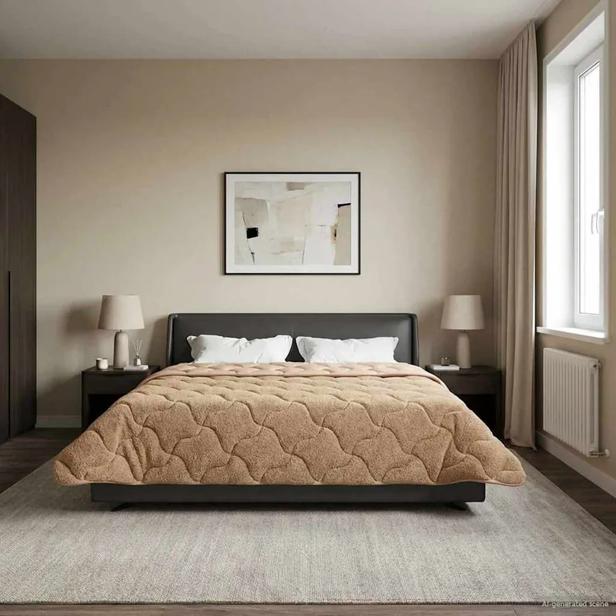 Duvet d'été simple Matelassé Taupe 200 x 200 cm
