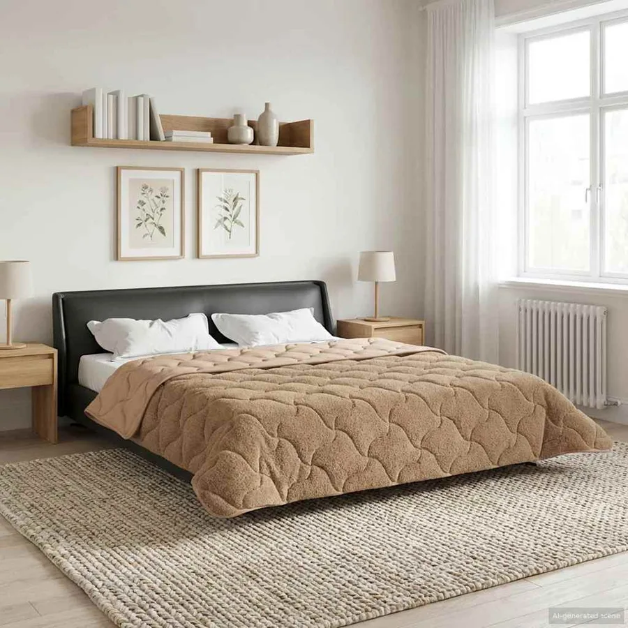 Duvet d'été simple Matelassé Taupe 200 x 200 cm - 4