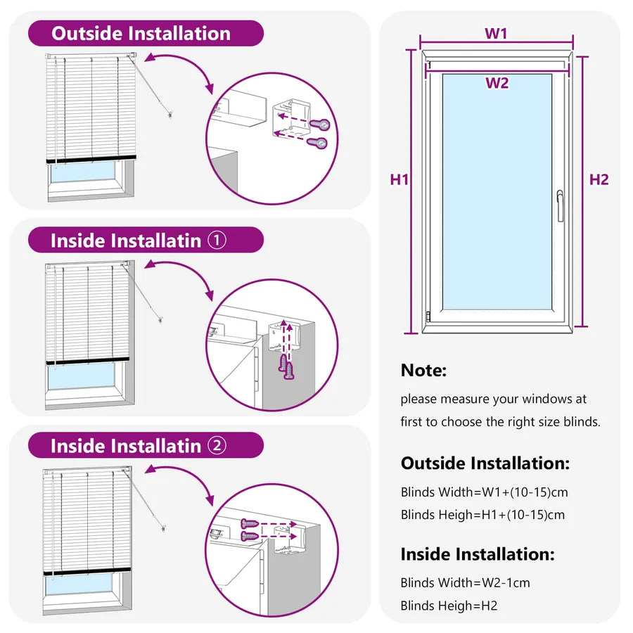 Store Vénitien Marron clair avec motif 150 x 40 cm 25 mm PVC - 11