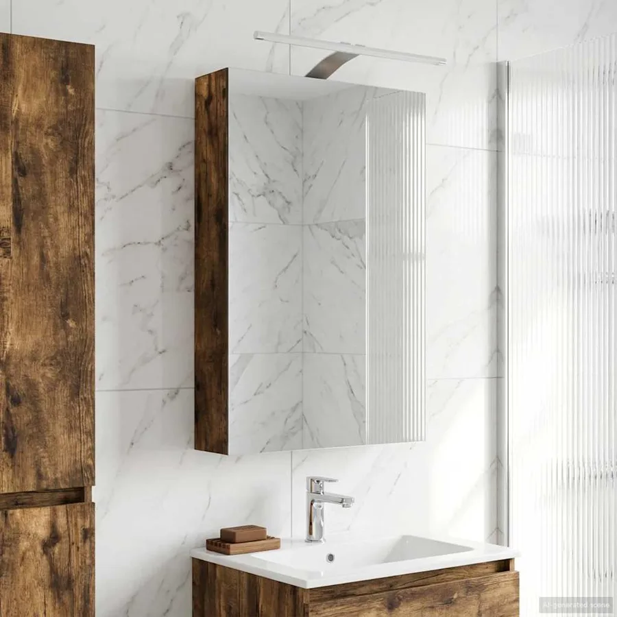 Armoire Miroir de Salle de Bain Chêne fumé 40 x 10,5 x 60,5 cm - 4