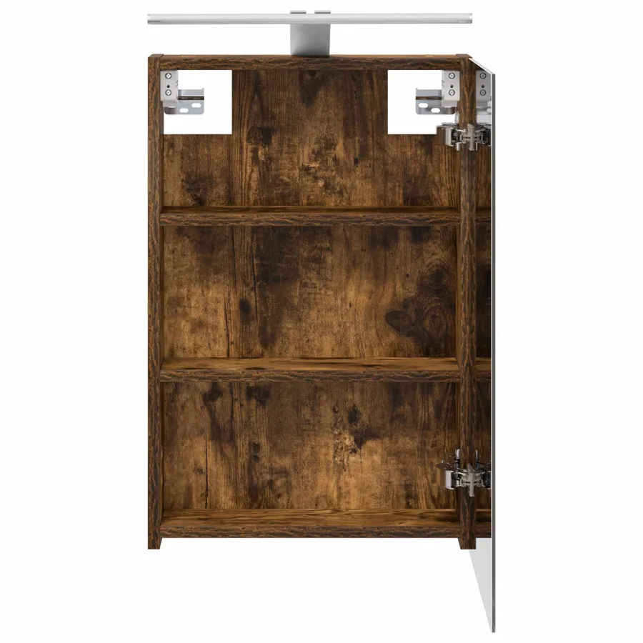 Armoire Miroir de Salle de Bain Chêne fumé 40 x 10,5 x 60,5 cm - 7