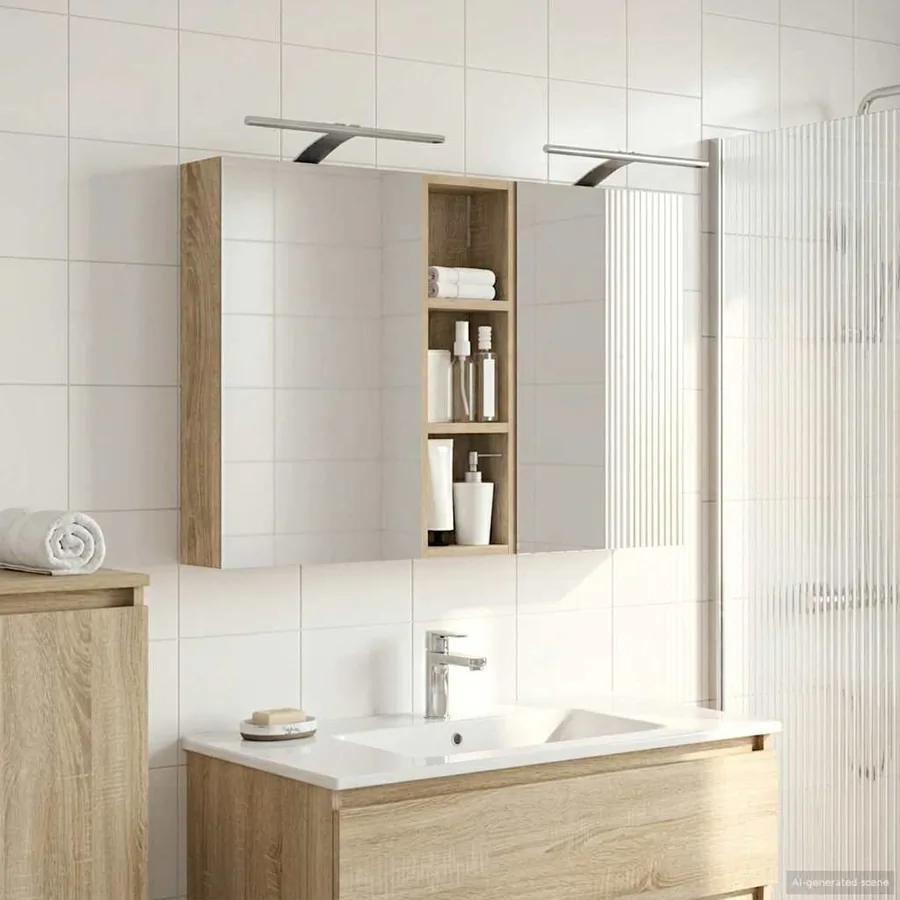 Ensemble de Meubles de Salle de Bain 3 pcs 100 x 10,5 x 60,5 cm