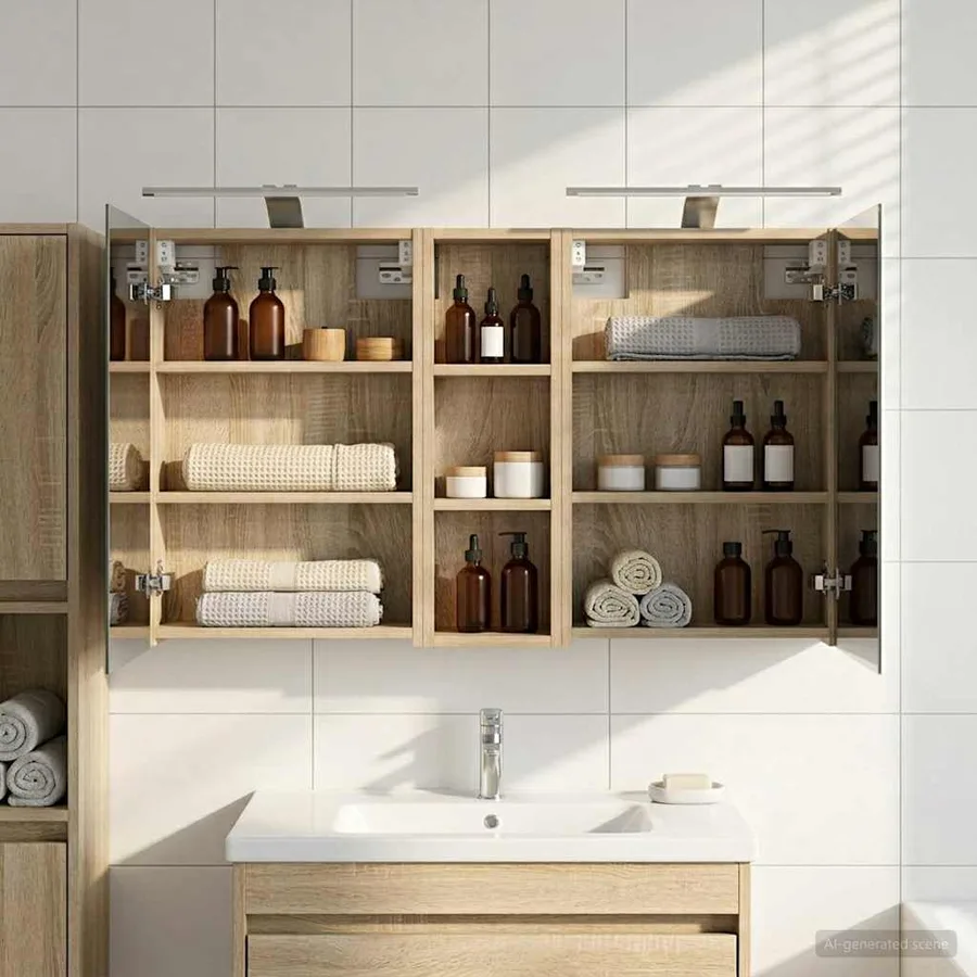 Ensemble de Meubles de Salle de Bain 3 pcs 100 x 10,5 x 60,5 cm - 4