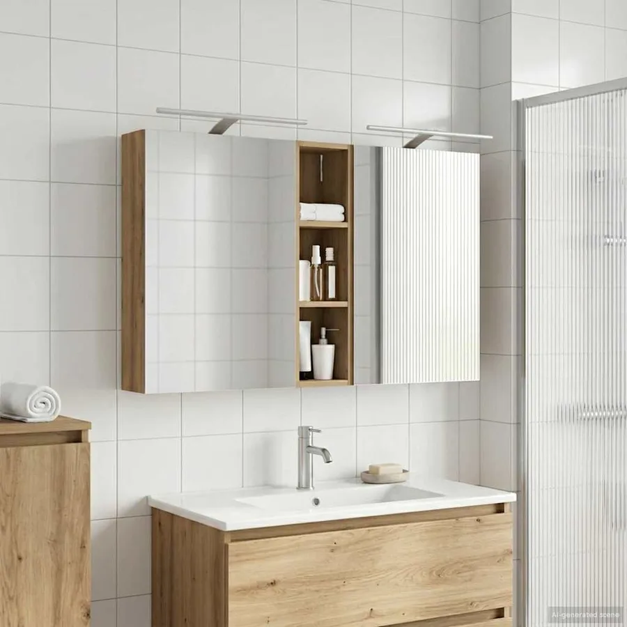 Ensemble de Meubles de Salle de Bain 3 pc 120 x 14,5 x 70 cm - 4