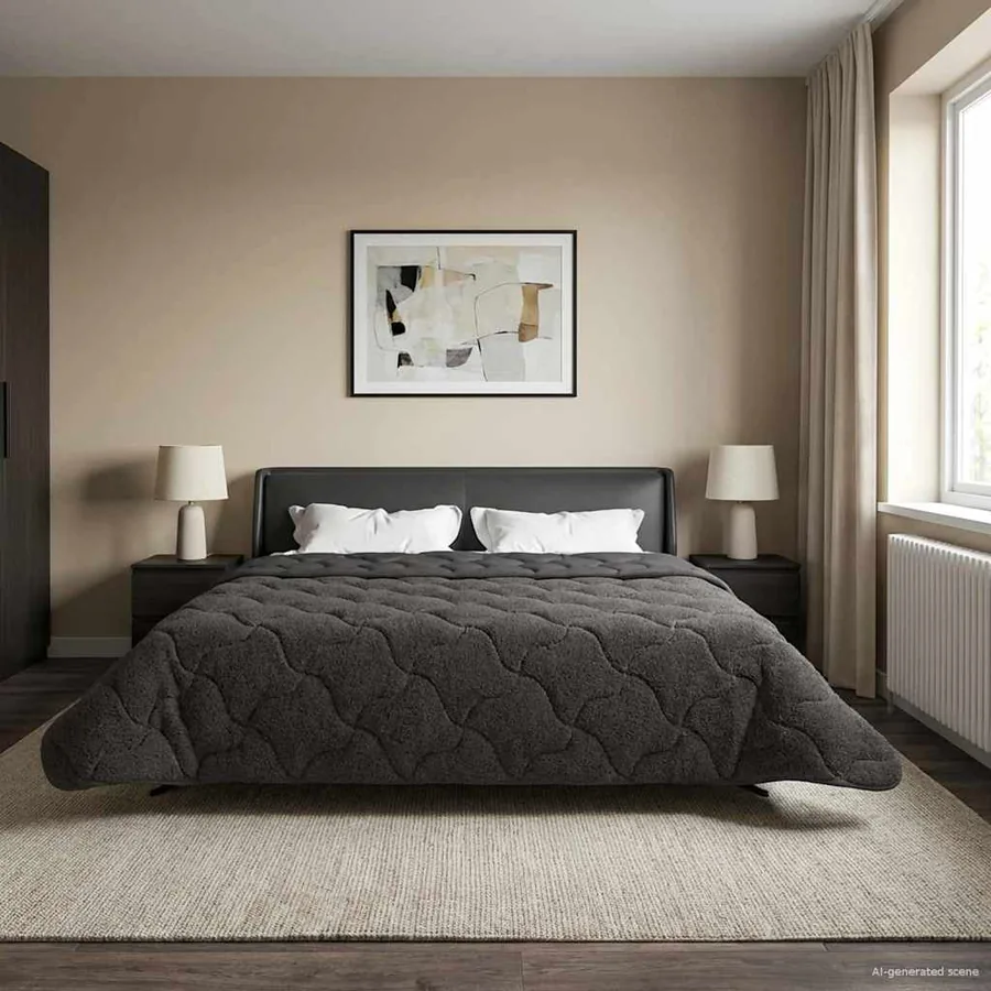 Duvet d'hiver Matelassé Anthracite 240 x 260 cm