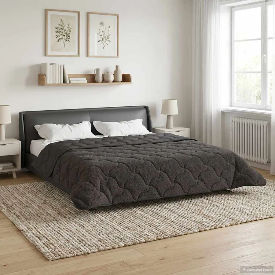 Duvet d'hiver Matelassé Anthracite 240 x 260 cm - 4