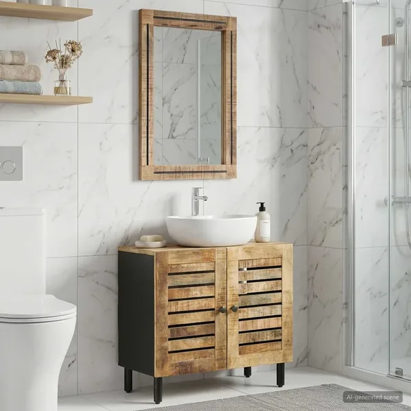 Ensemble de Meubles de Salle de Bain 2 pc Naturel
