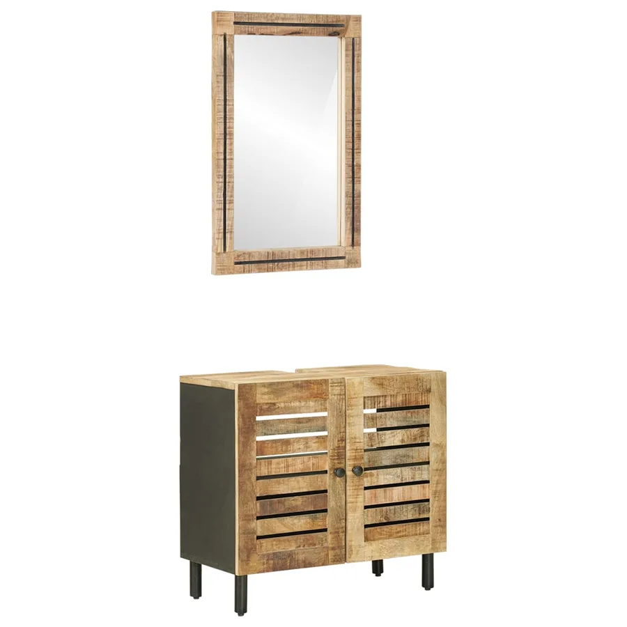 Ensemble de Meubles de Salle de Bain 2 pc Naturel - 2