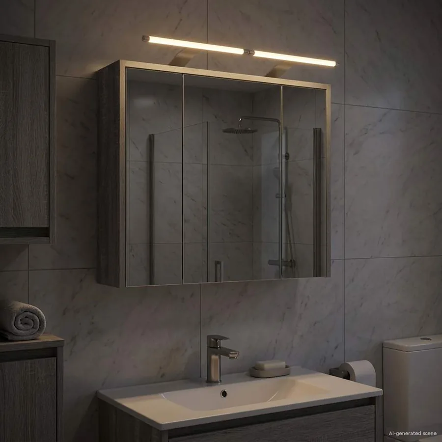 Armoire Miroir de Salle de Bain Gris Sonoma 63,5 x 16 x 62,5 cm