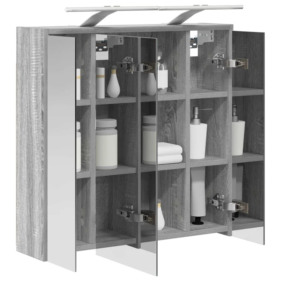Armoire Miroir de Salle de Bain Gris Sonoma 63,5 x 16 x 62,5 cm - 3