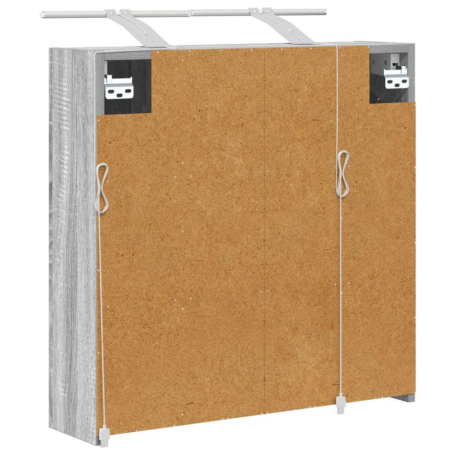Armoire Miroir de Salle de Bain Gris Sonoma 63,5 x 16 x 62,5 cm - 9