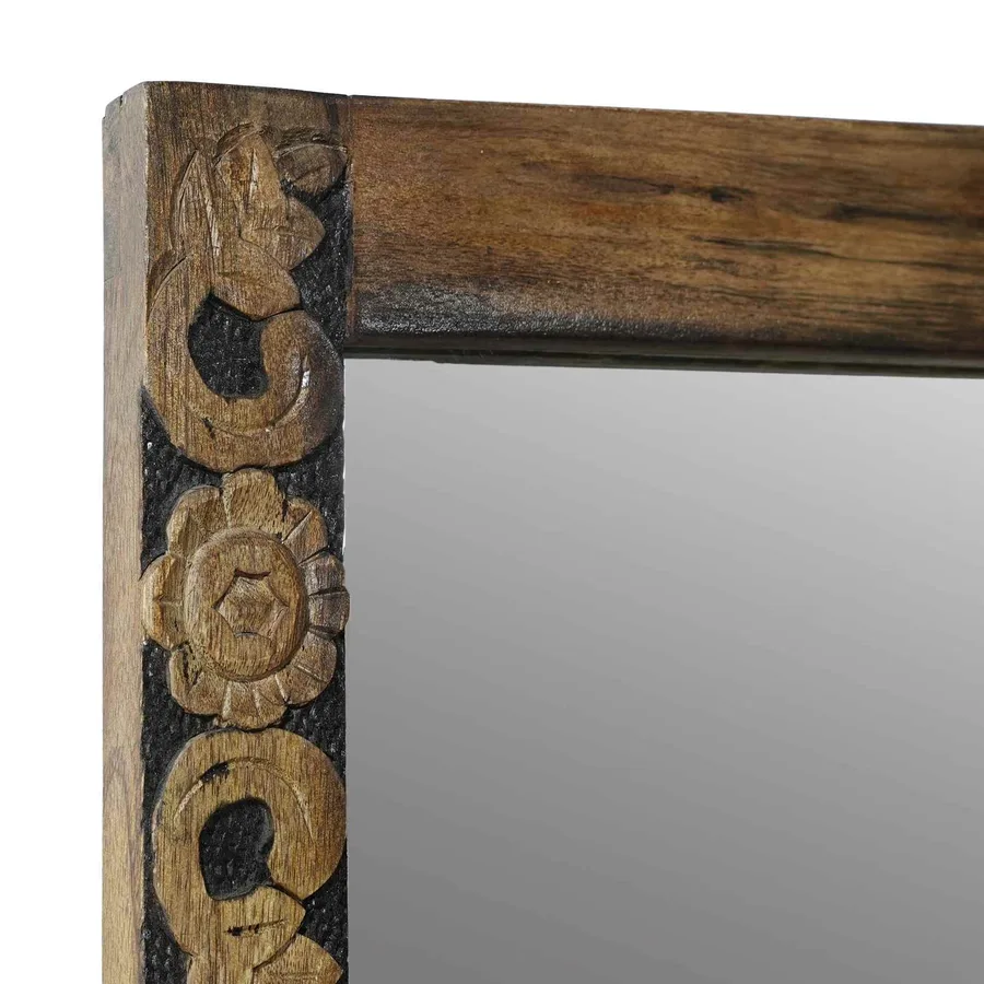 Miroir mural Brun Noyé 70 x 50 cm Bois d'ingénierie et verre - 4
