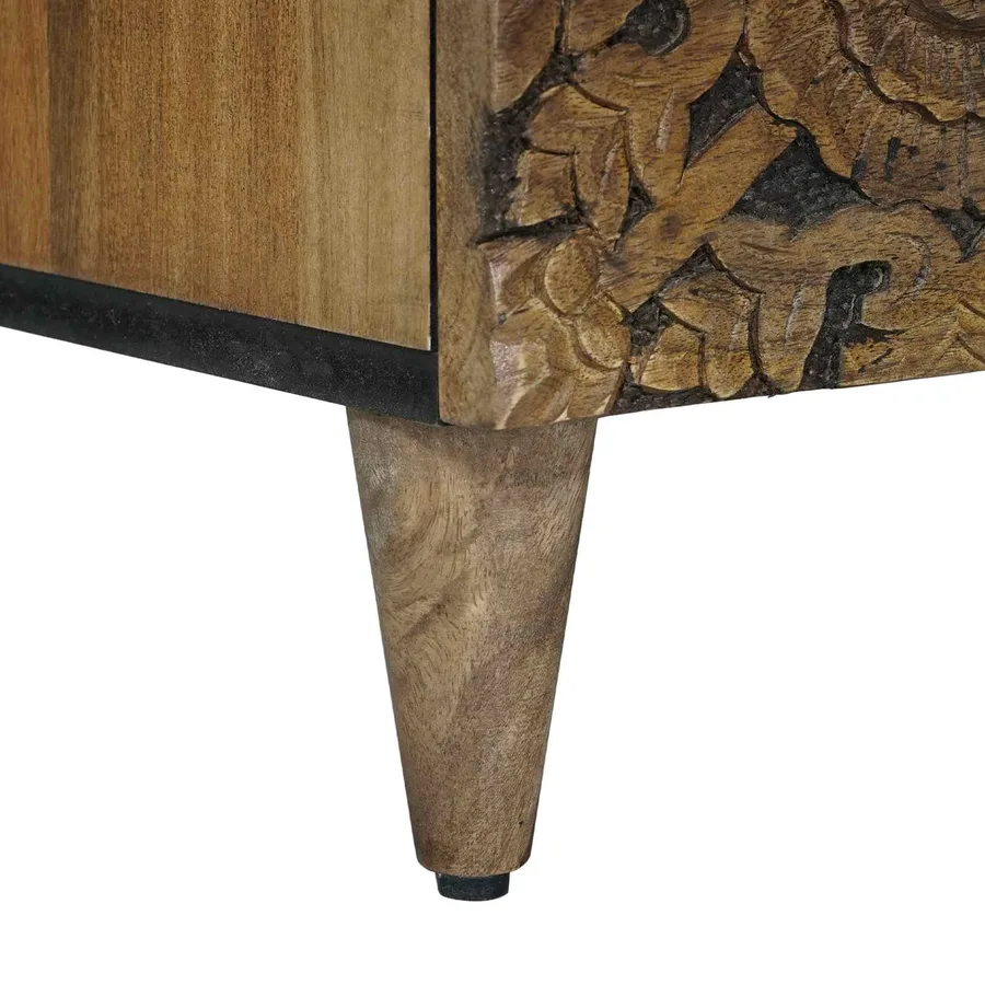 Meuble TV Marron 80 x 33,5 x 46 cm Bois de mangue massif - 8