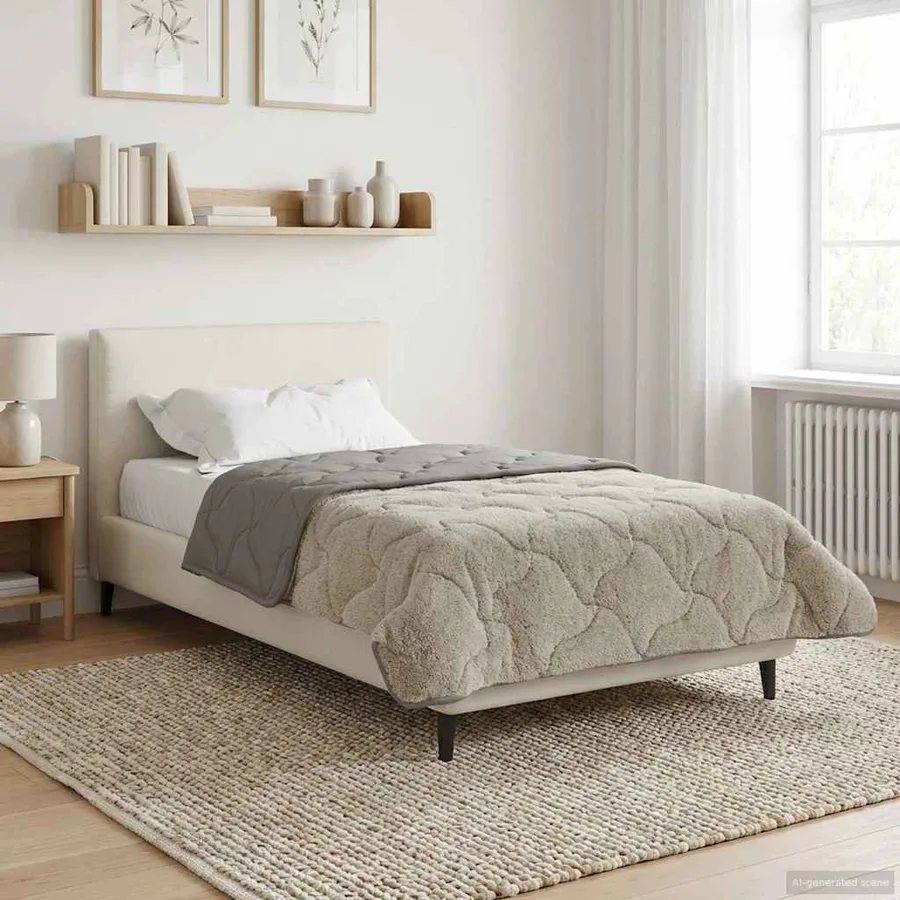 Duvet d'été simple Matelassé Gris clair 140 x 220 cm - 4