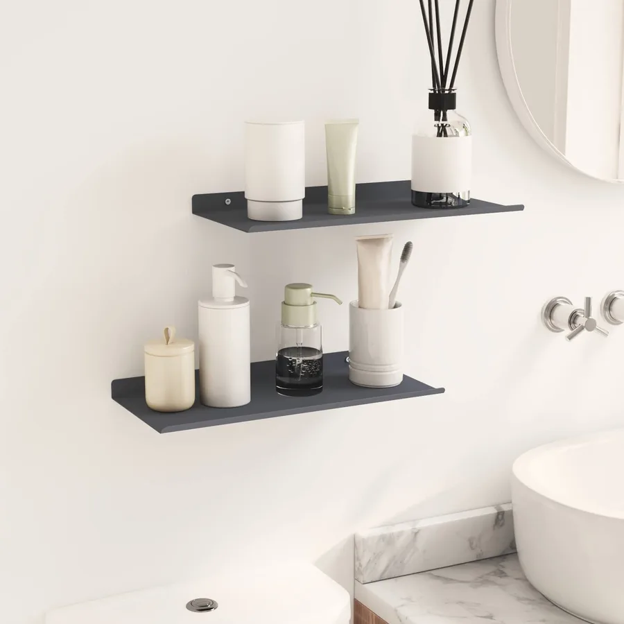 Étagère flottante 2 pcs Anthracite 40 x 18 x 2,5 cm Acier - 4